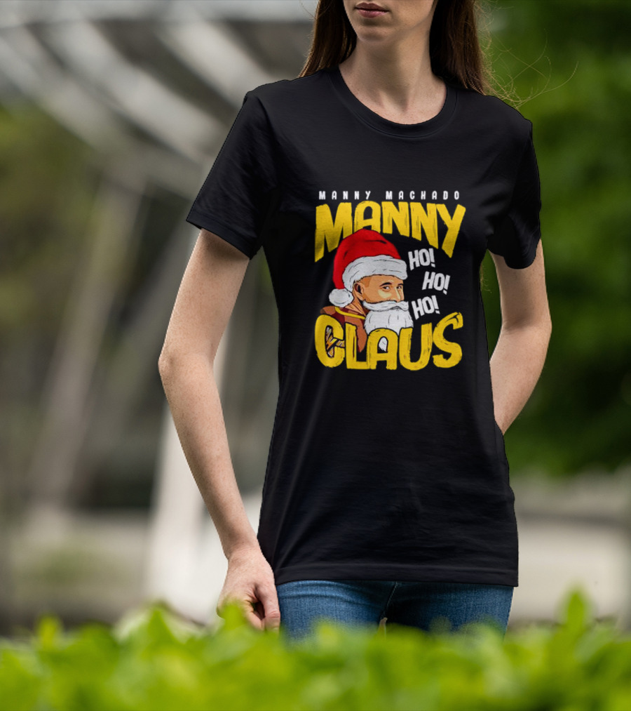 Manny Machado Manny Claus Santa Hat Ho Ho Ho T-Shirt