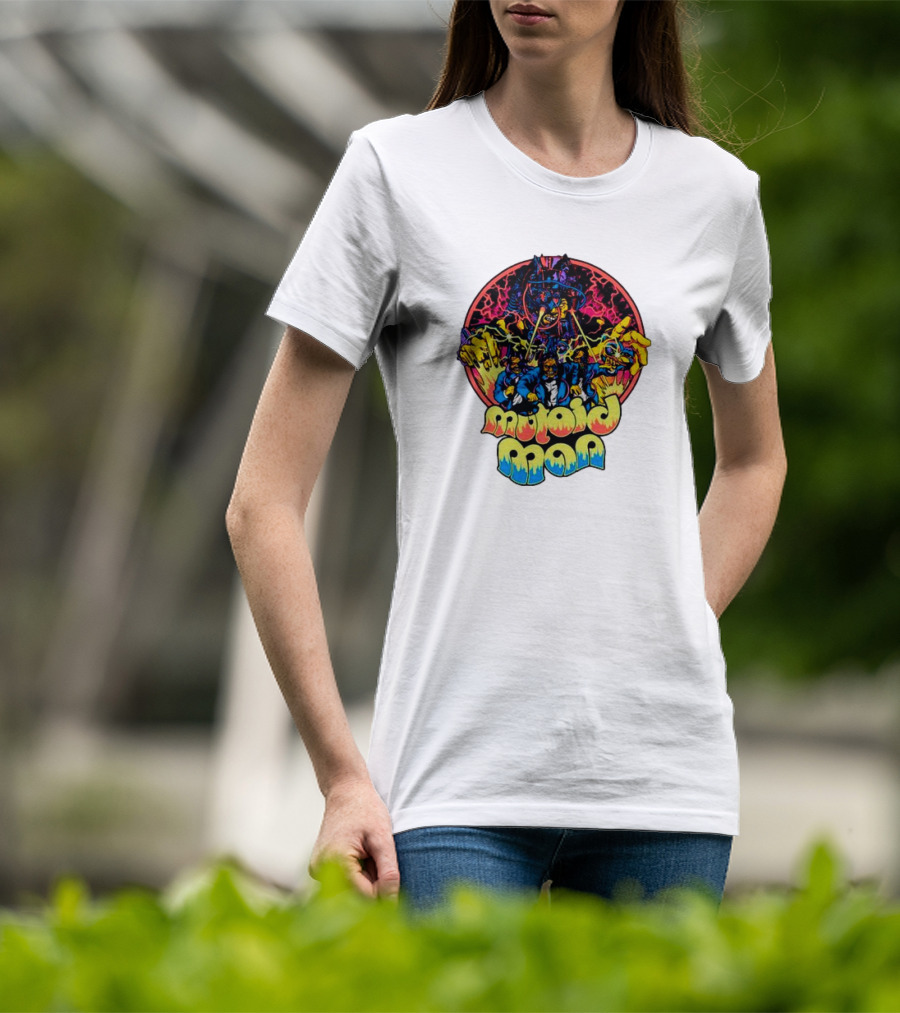 Mutoid Man CoTV Psychedelic Comic Style Superheroes With Lightning And Fiery Hands T-Shirt