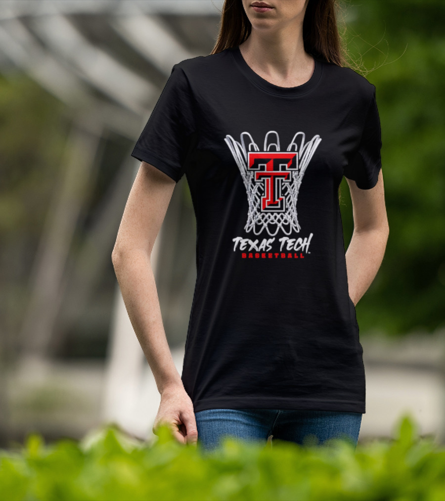 Texas Tech Basketball T Logo With Net T-Shirt