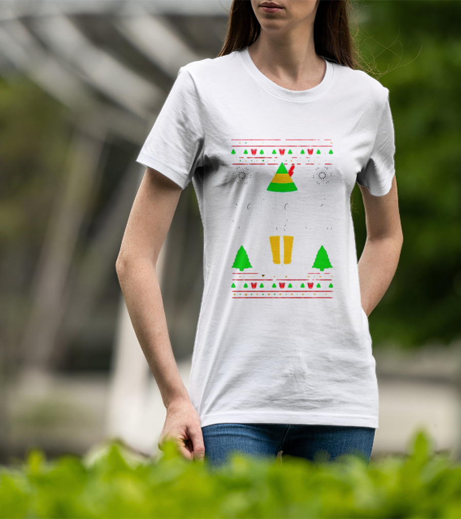 Son Of A Nutcracker Elf Christmas Snowflakes Trees Santa's Workshop T-Shirt