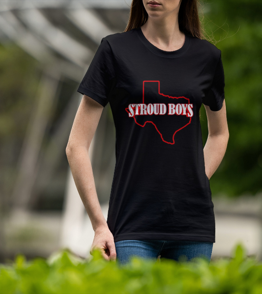 Stroud Boys Texas Outline In Red T-Shirt
