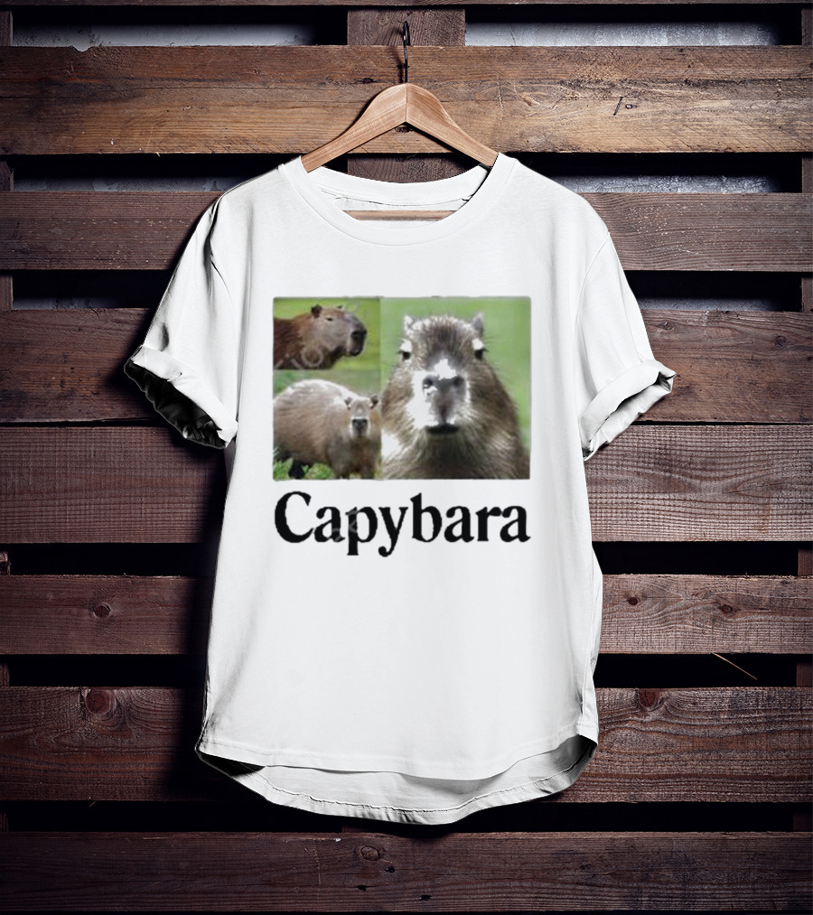 At The Moment Shop Capybara Trio Close-Up T-Shirt