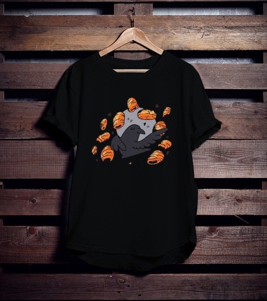 Crow Surrounded By Pain Au Chocolat T-Shirt