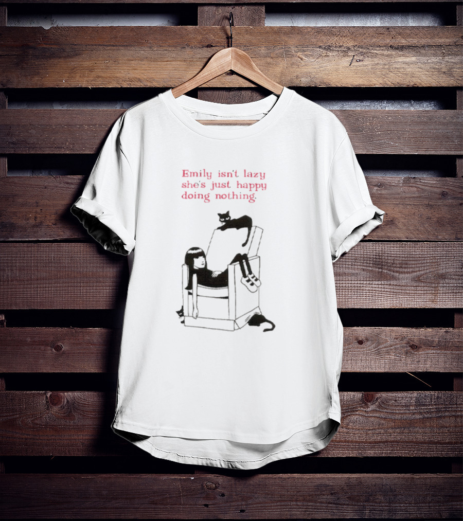 Emily Isn’t Lazy She’s Just Happy Doing Nothing Chair And Cat T-Shirt