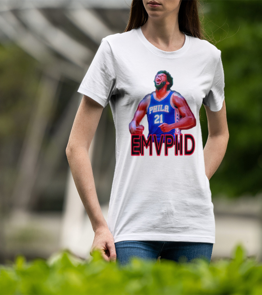 EMVPIID Joel Embiid Philadelphia 76ers Phila 21 T-Shirt