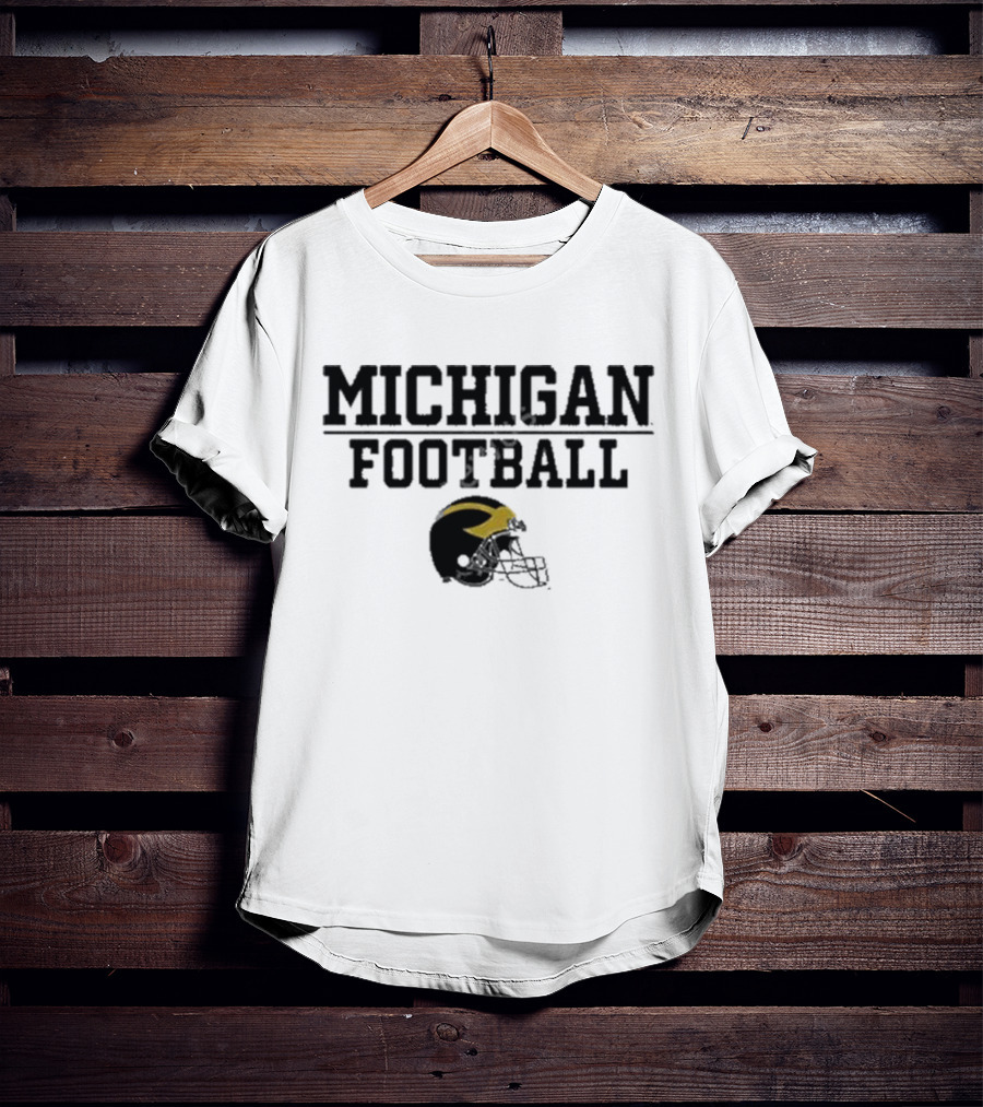 Mden Michigan Football Helmet T-Shirt