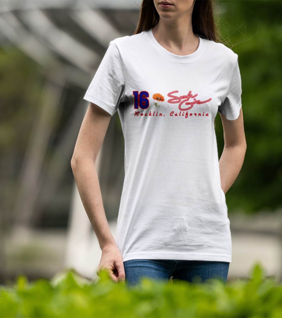 16 Sarah Giles Rocklin California Poppy Script T-Shirt