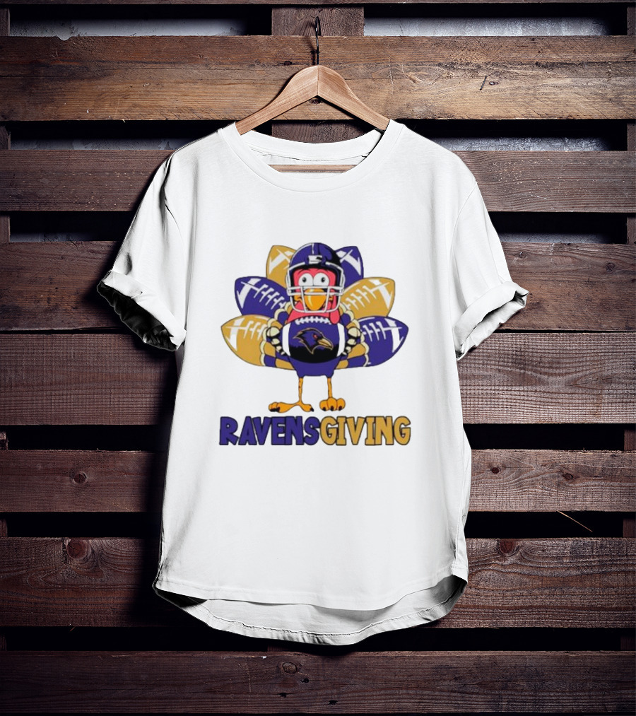 Ravensgiving Thanksgiving Baltimore Ravens Turkey Football T-Shirt
