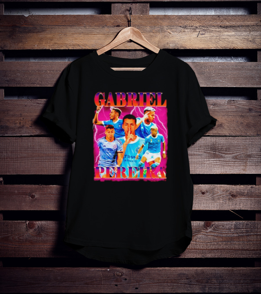 GABRIEL PEREIRA NYCFC Soccer Lightning Collage T-Shirt