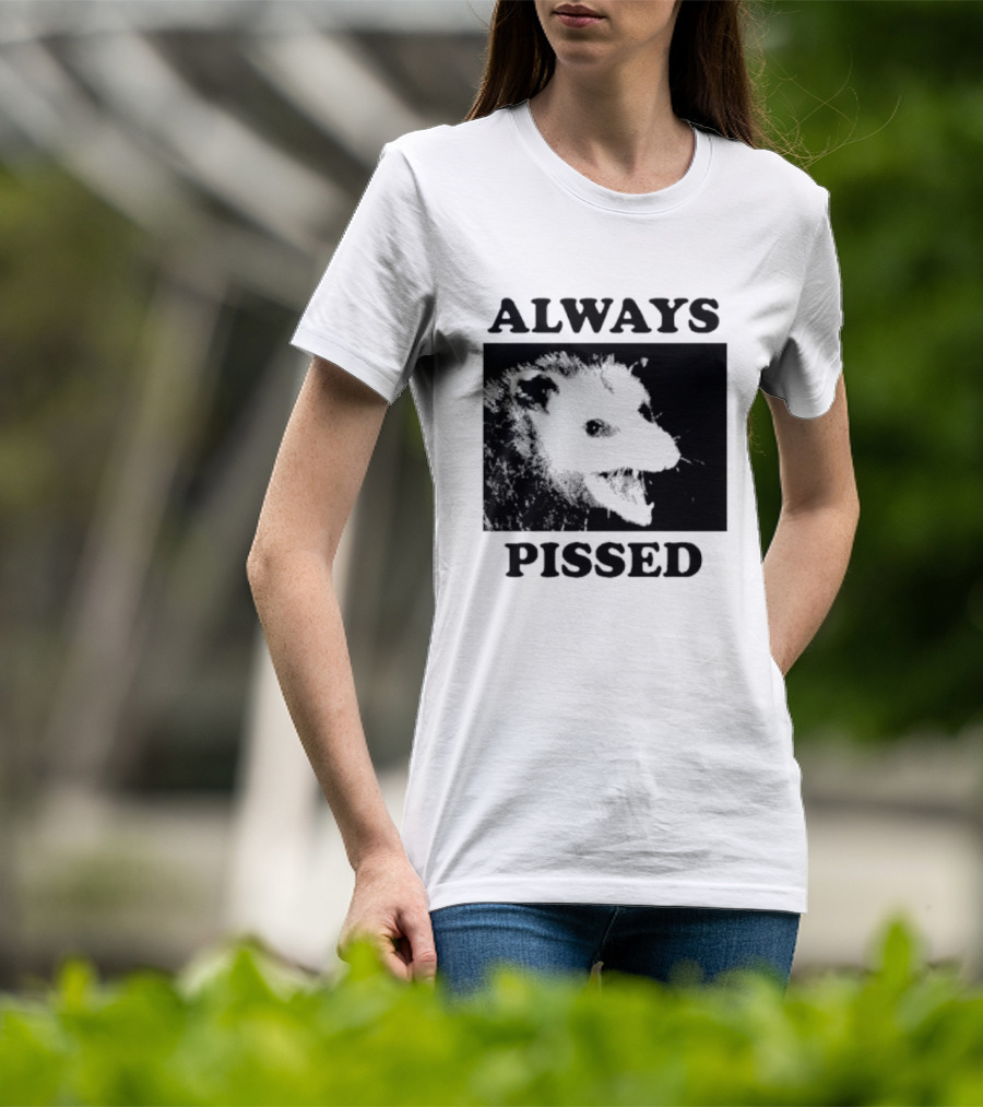 Opossum Always Pissed Black-and-White T-Shirt