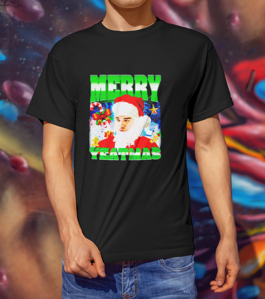 Rapper Yeat Santa Merry Yeatmas Funny Christmas Holiday T-Shirt