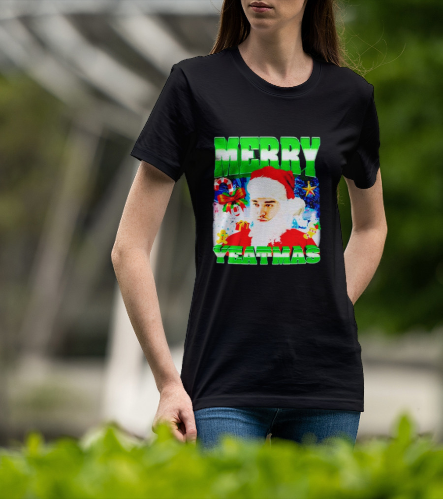 Rapper Yeat Santa Merry Yeatmas Funny Christmas Holiday T-Shirt