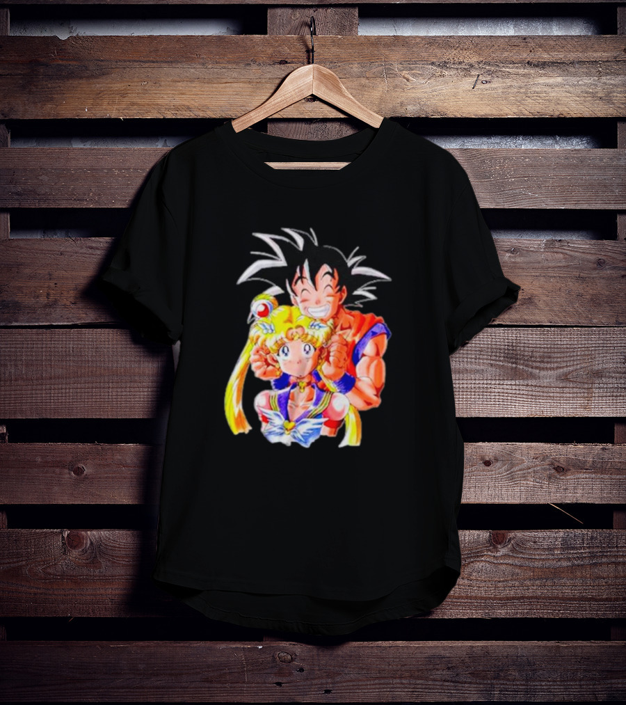 Sailor Moon And Goku Crossover Fusion Character Collaboration T-Shirt