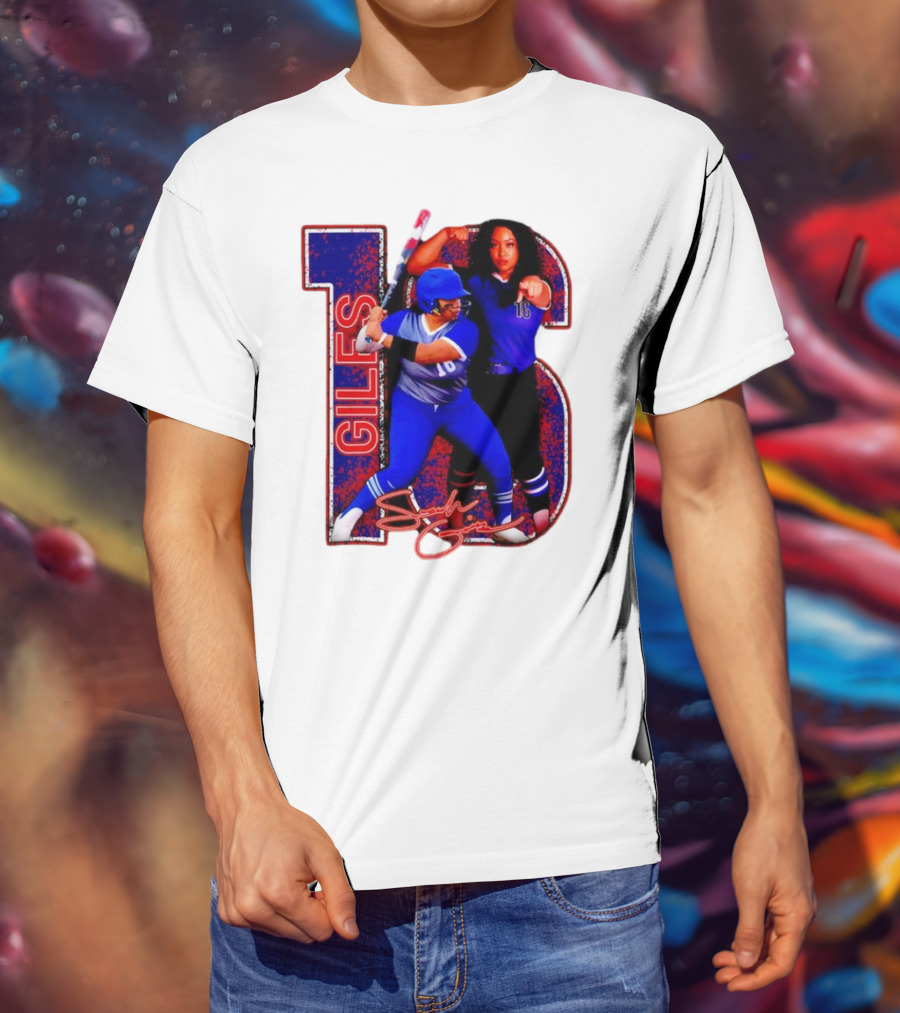 Giles 16 Softball Players Signature Sam Lodge Jessup T-Shirt