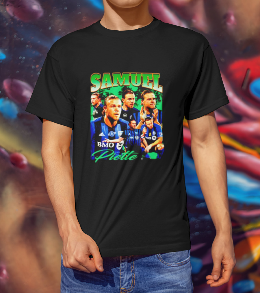 Samuel Piette Soccer Montage BMO Blue Jersey T-Shirt
