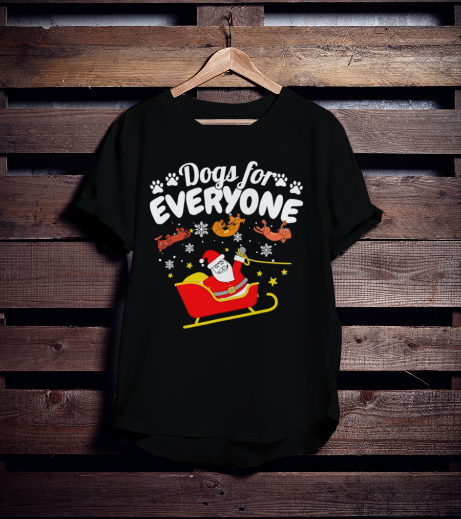 Dogs For Everyone Santa Claus Funny Christmas T-Shirt