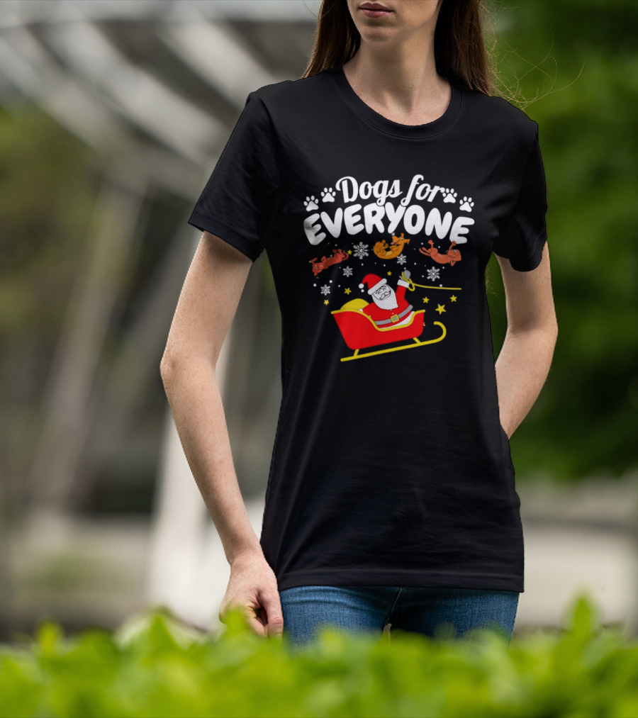 Dogs For Everyone Santa Claus Funny Christmas T-Shirt