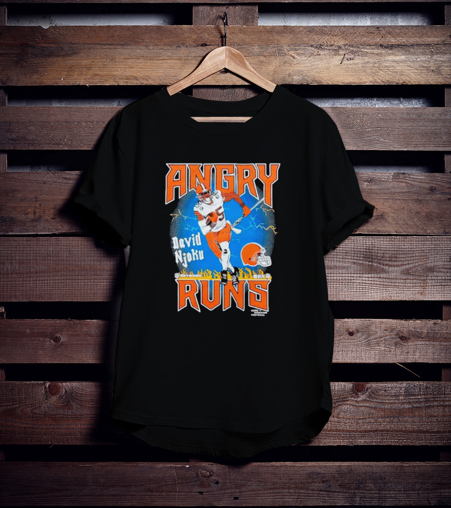 Angry Runs David Njoku Cleveland Browns Football T-Shirt