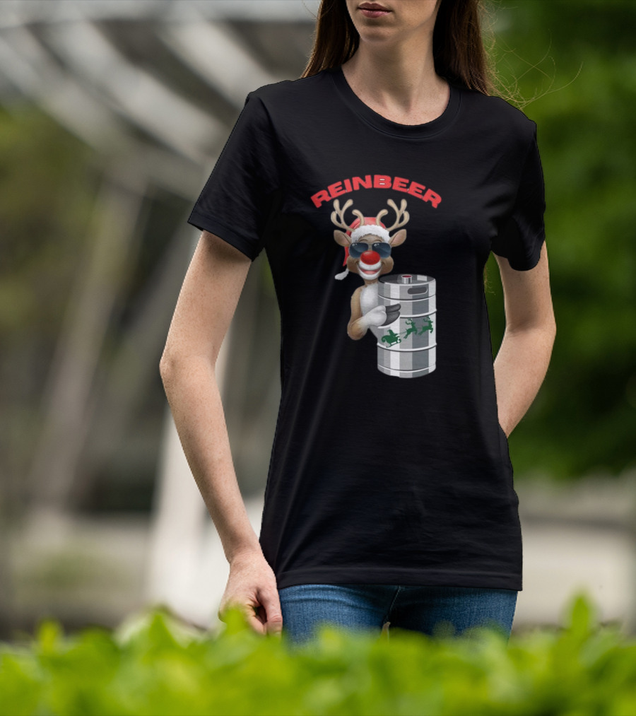 Reinbeer Reindeer Santa Funny Christmas Keg T-Shirt