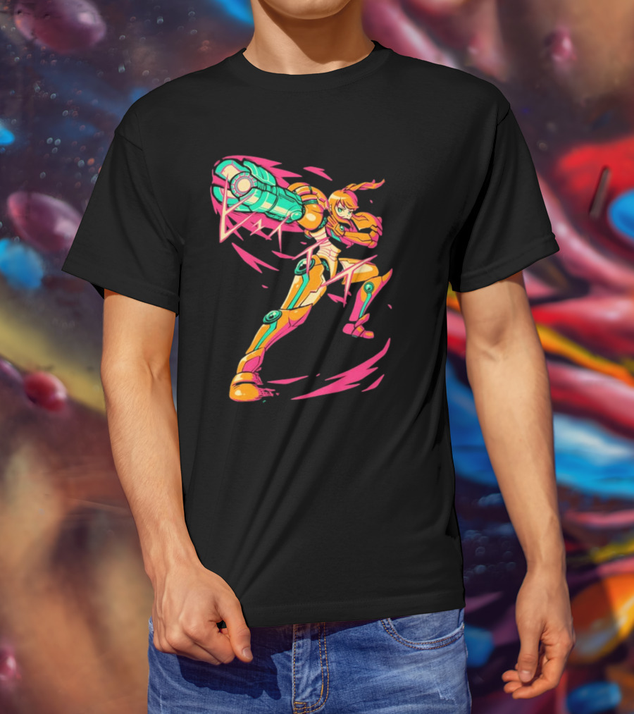 The Yetee Take Aim Metroid Samus Power Suit T-Shirt