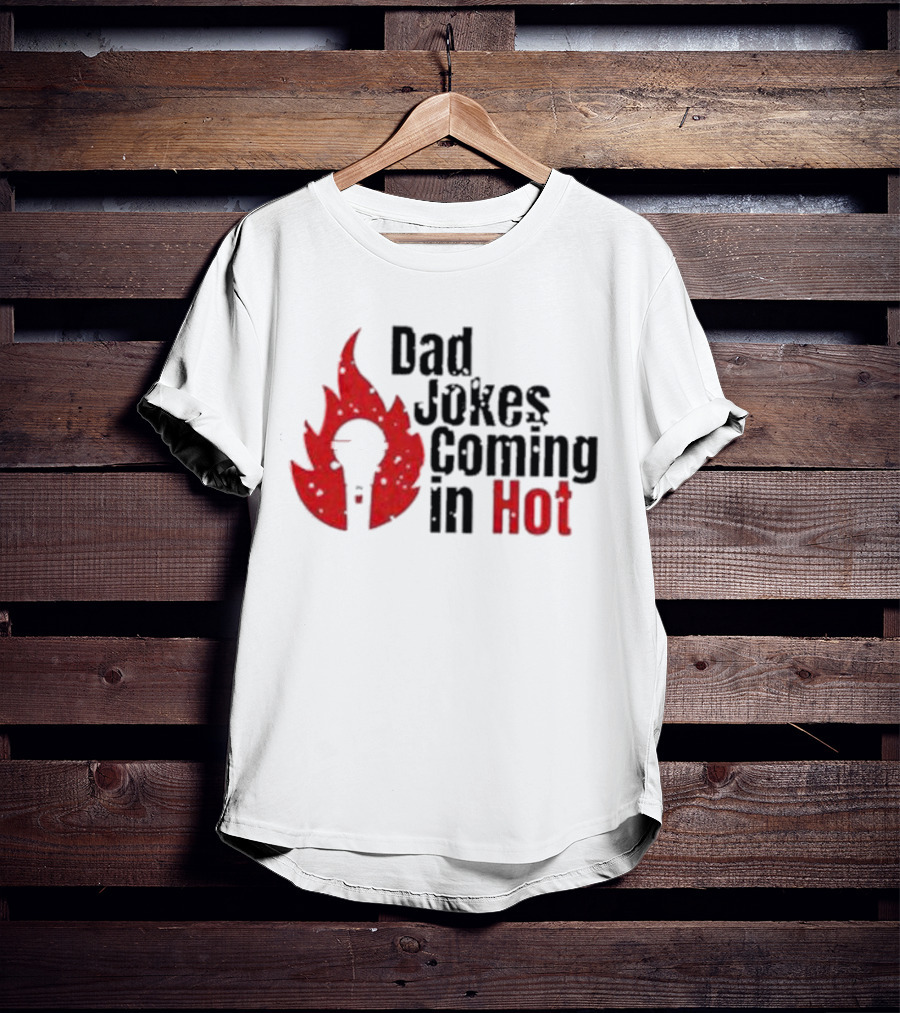 Dad Jokes Coming In Hot With Red Microphone Flame T-Shirt