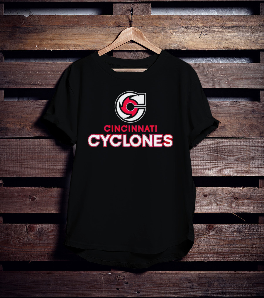 Cincinnati Cyclones Logo Red And White T-Shirt
