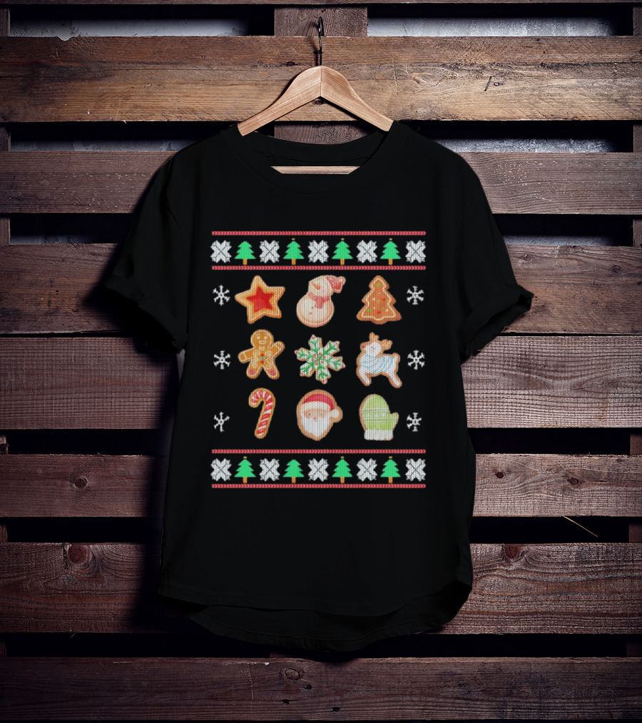 Christmas Cookies Gingerbread Snowflakes Santa Holiday T-Shirt