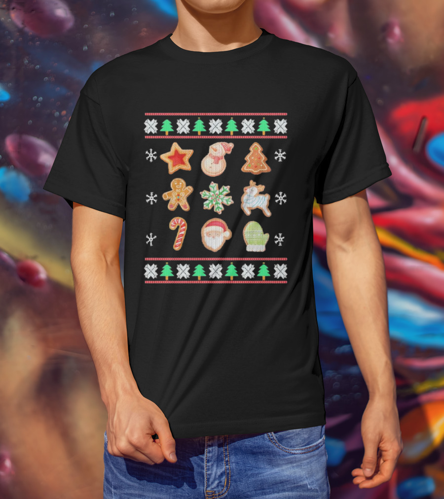 Christmas Cookies Gingerbread Snowflakes Santa Holiday T-Shirt