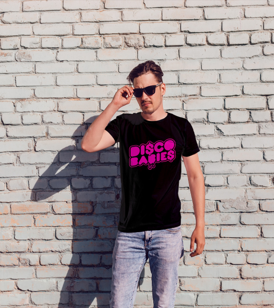 Disco Babies Neon Pink Dripping Dollar Sign Remix T-Shirt