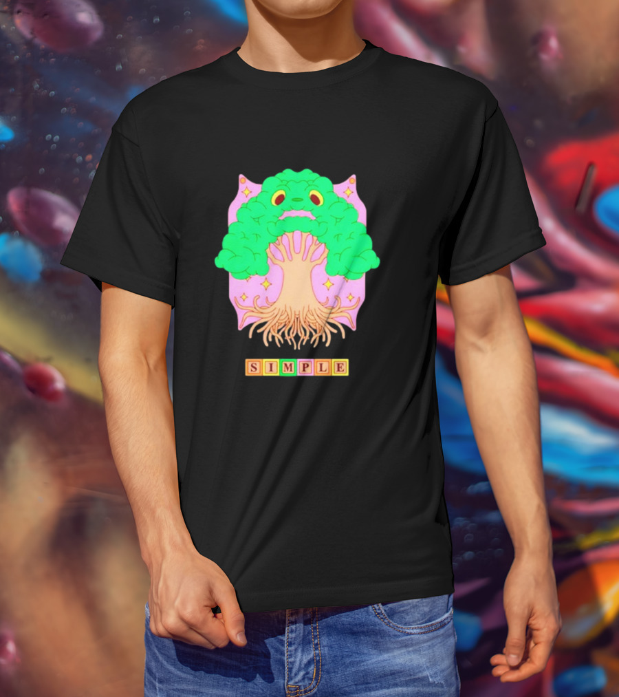 Simple Tree World Blocks Bright T-Shirt