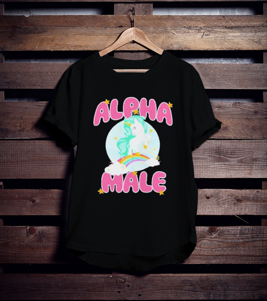 Alanalintao Alpha Male Unicorn Rainbow Stars T-Shirt
