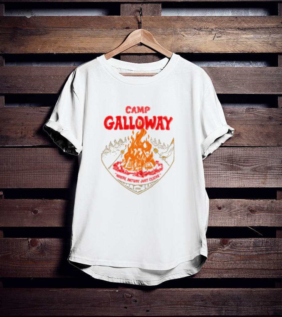 Camp Galloway When Nature Just Clicks 1985 Fire And Mountains T-Shirt