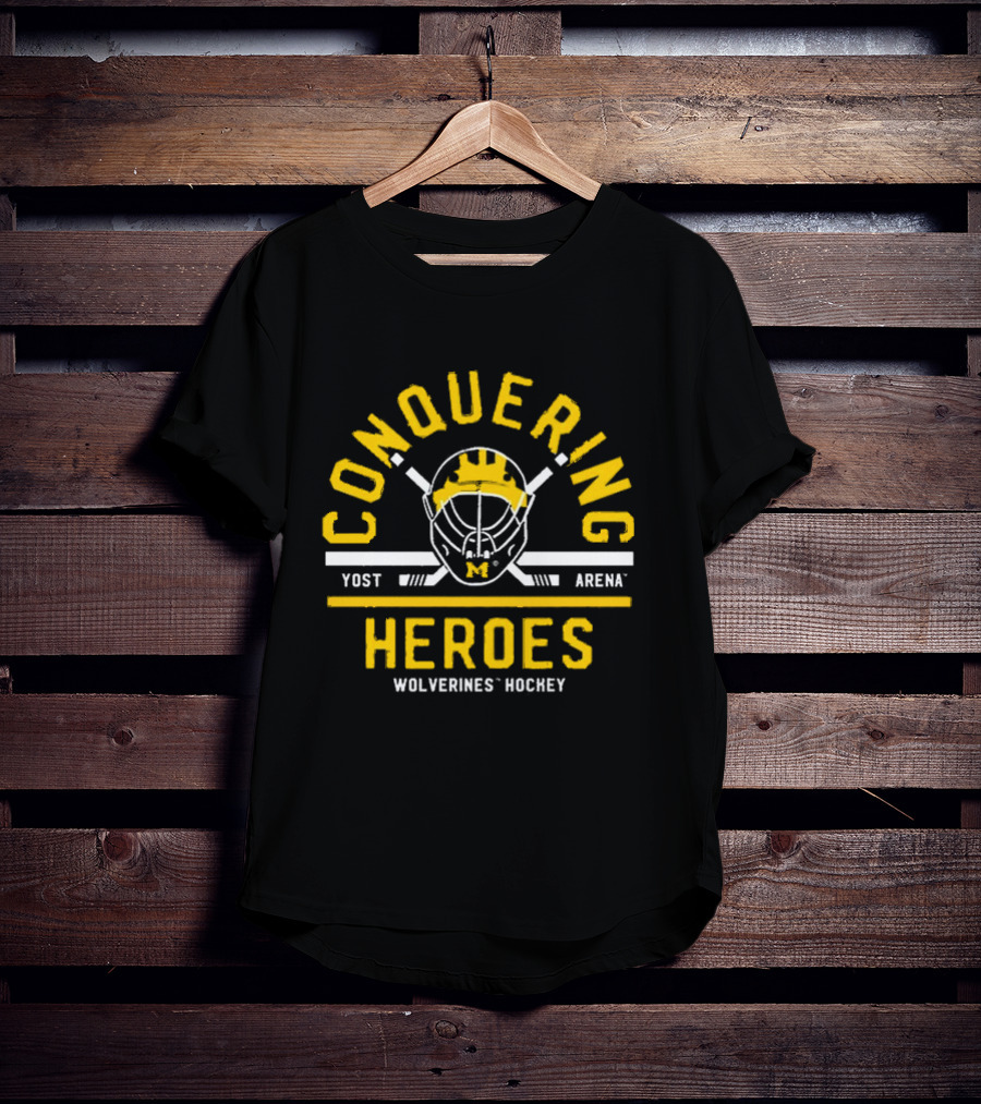 Conquering Heroes Yost Arena Wolverines Hockey T-Shirt