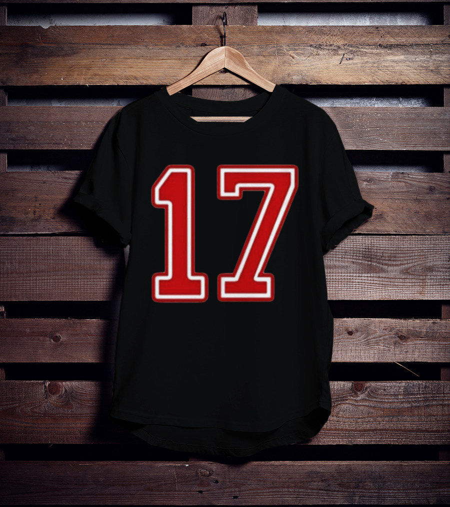 Tate Mcrae Exes Number 17 Red Bold Print T-Shirt