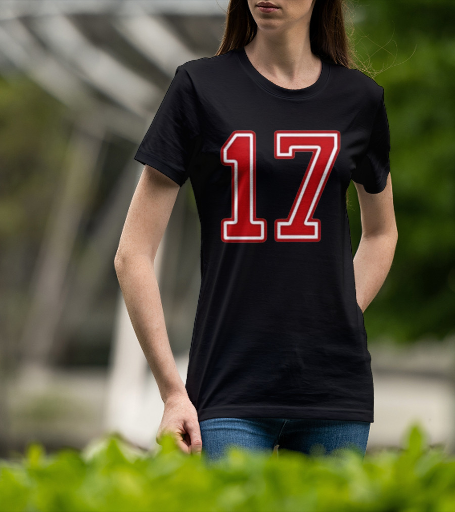 Tate Mcrae Exes Number 17 Red Bold Print T-Shirt