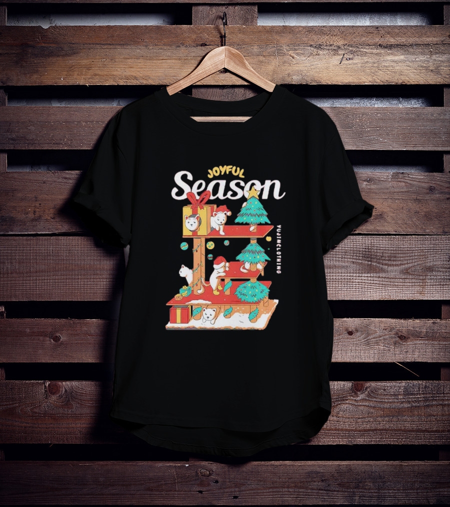 Joyful Season Merry Christmas Yujiinclothing Dog Tree T-Shirt