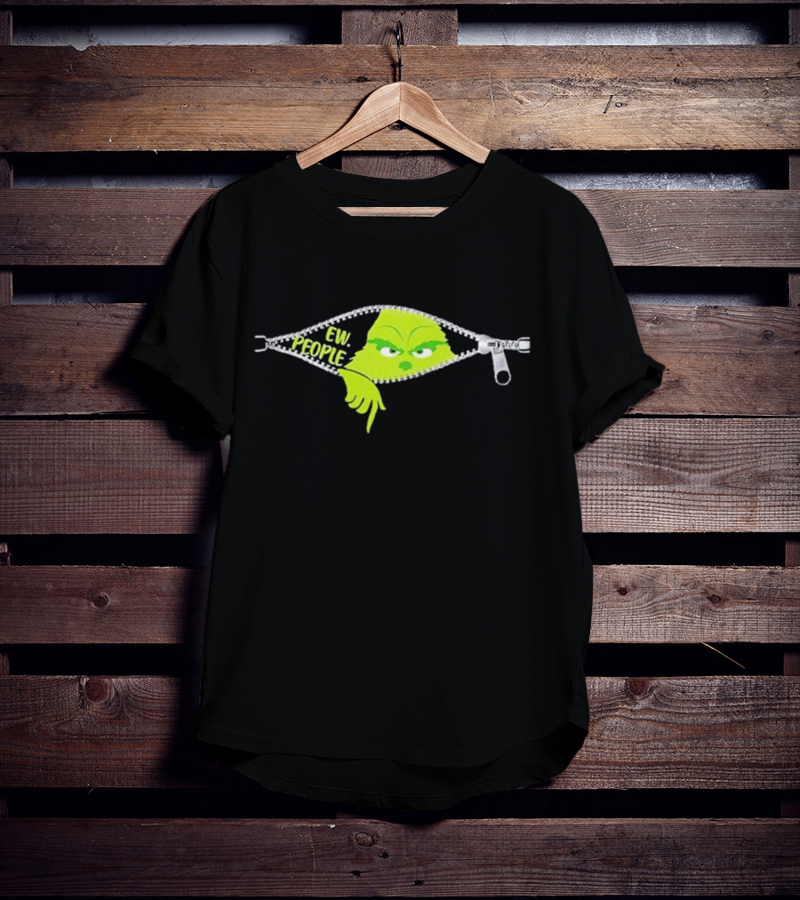 Ew People Grinch Zipper Christmas Mood T-Shirt