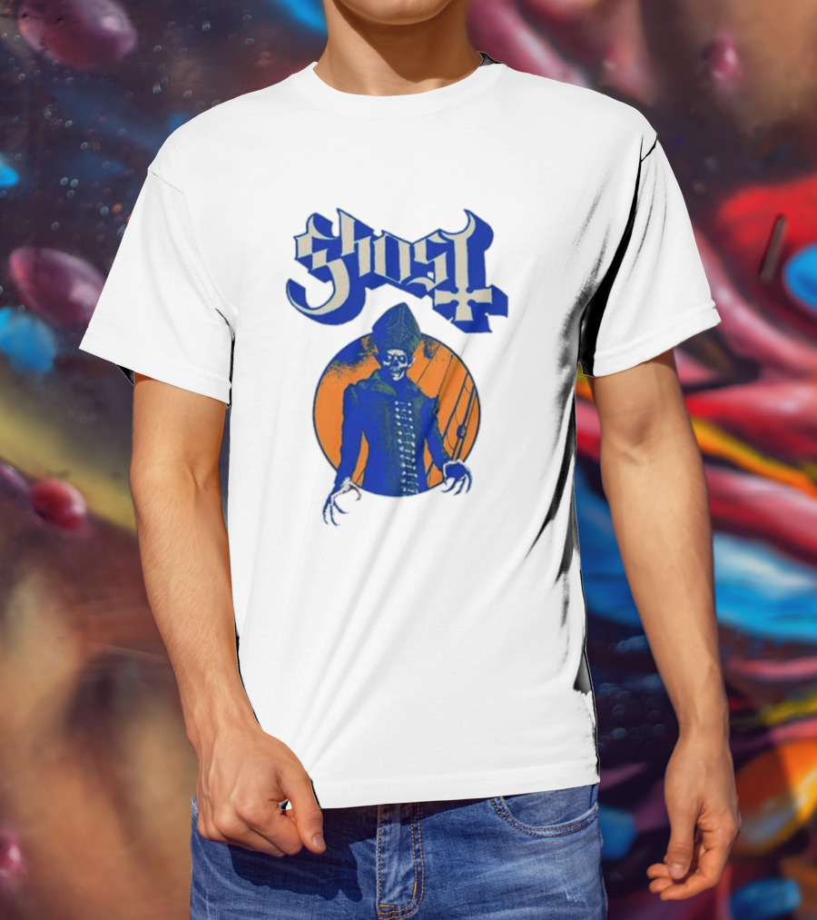 Ghost Band Blue Orange Skeleton Clown Raglan T-Shirt