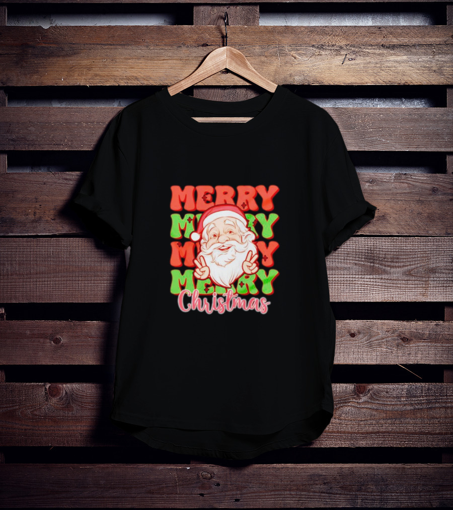 Merry Merry Merry Merry Christmas Santa T-Shirt