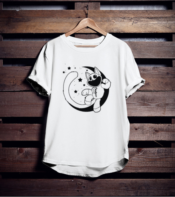 Catnap Moon Stars And Happy Cat Astronaut T-Shirt