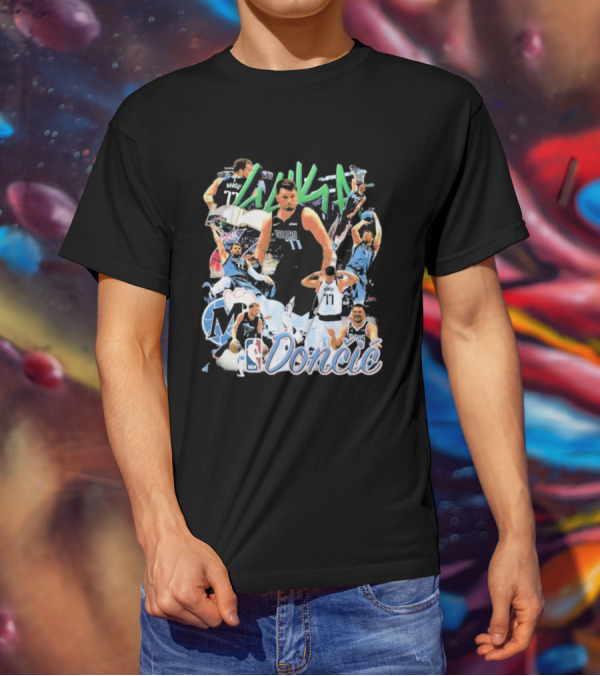 Luka Dončić NBA Mavericks 77 Action Collage T-Shirt