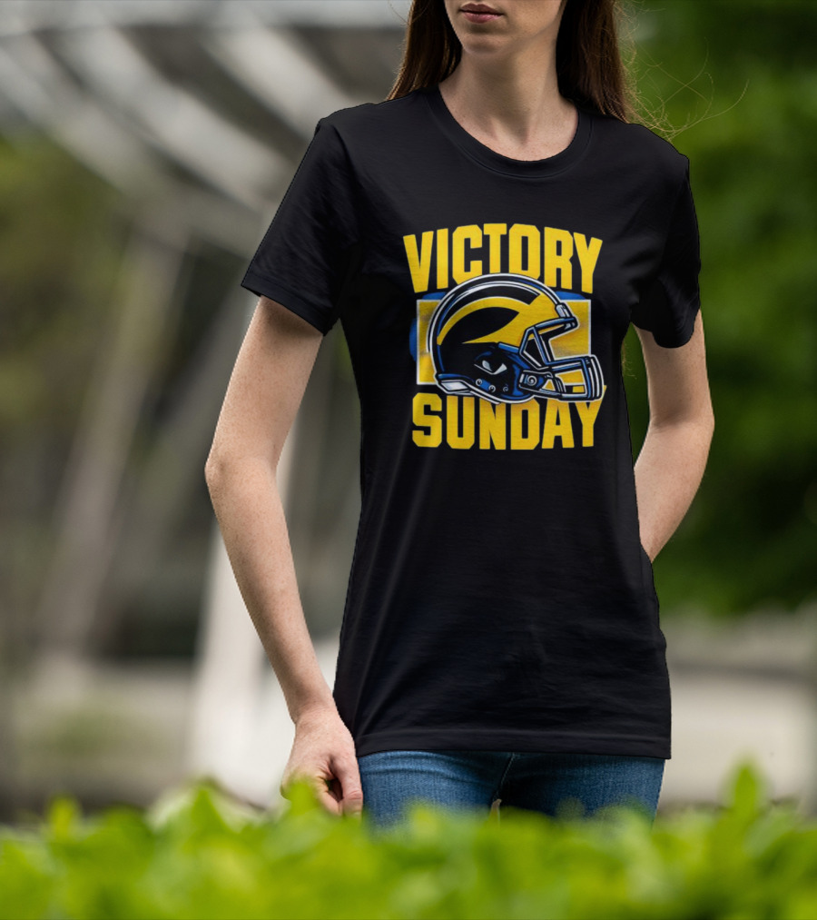 Victory Sunday Michigan Helmet T-Shirt