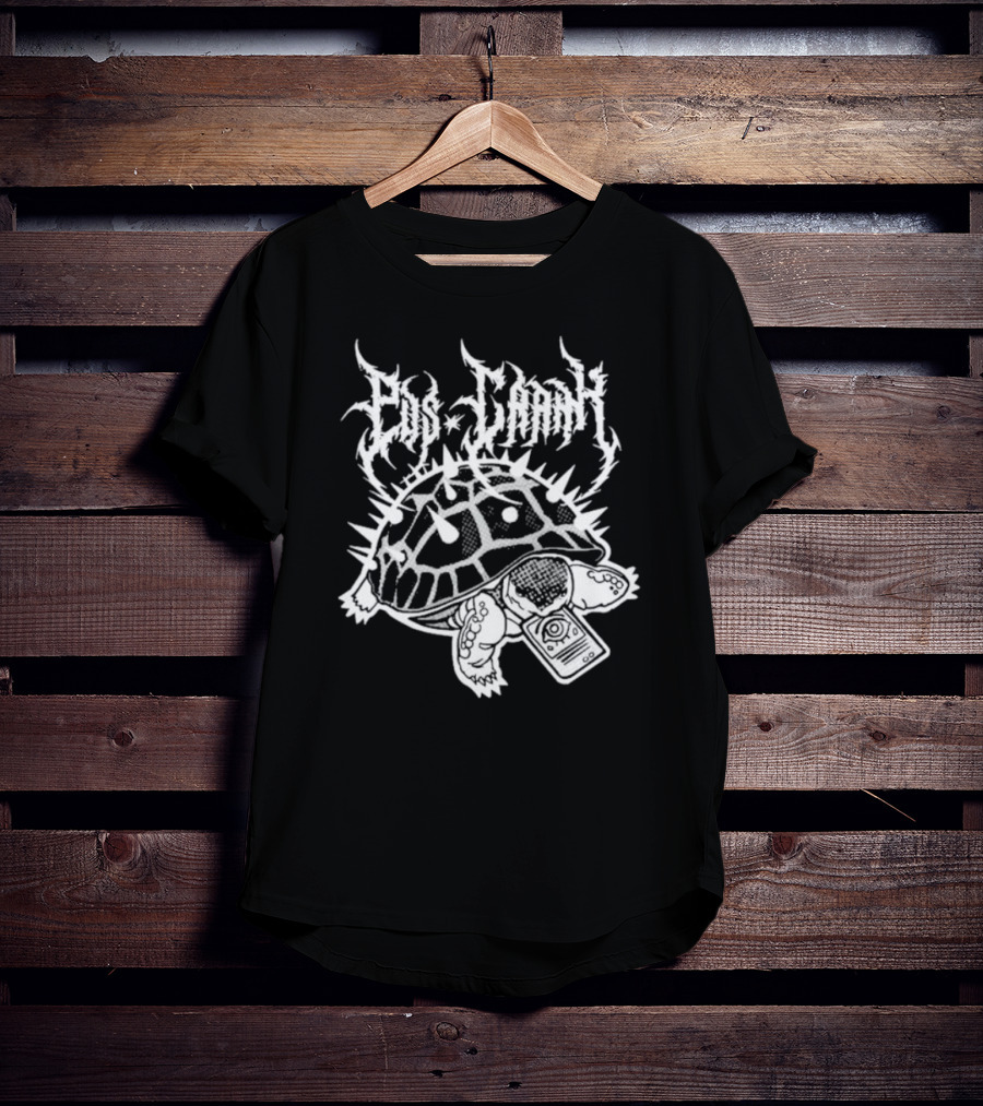 Pus Cran Heavy Metal Turtle With Spiky Shell And Saw Blade T-Shirt