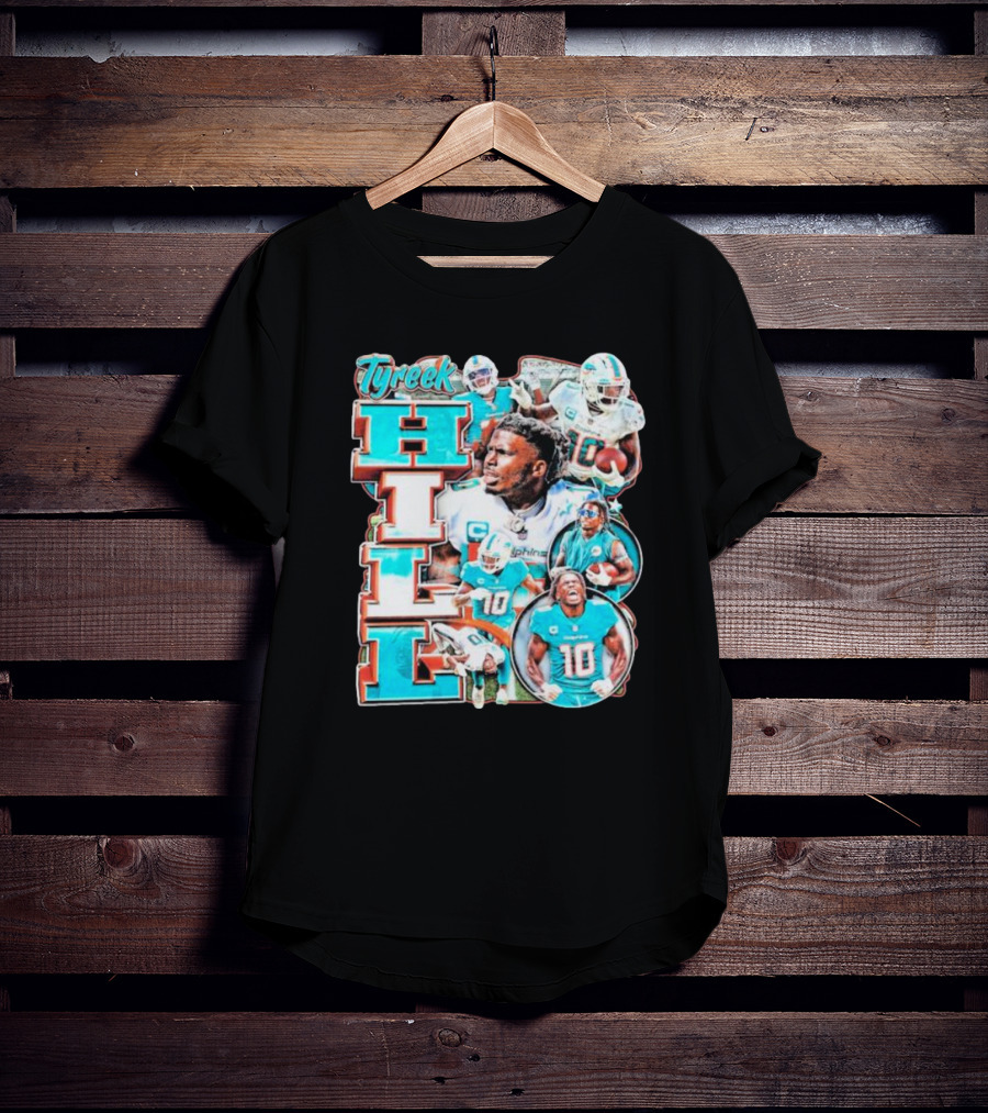 Tyreek Hill Miami Dolphins Football Player Collage T-Shirt