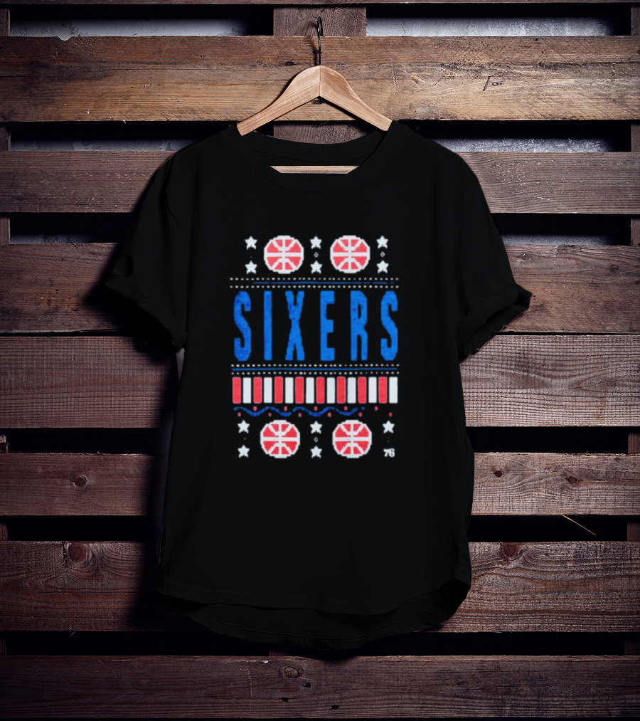 Philadelphia 76ers Sixers Holiday Basketball Stars T-Shirt