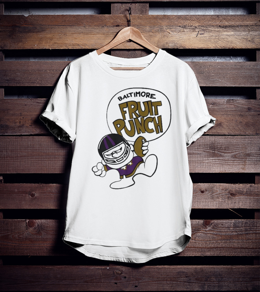 Baltimore Ravens Fruit Punch Football Cartoon Character T-Shirt