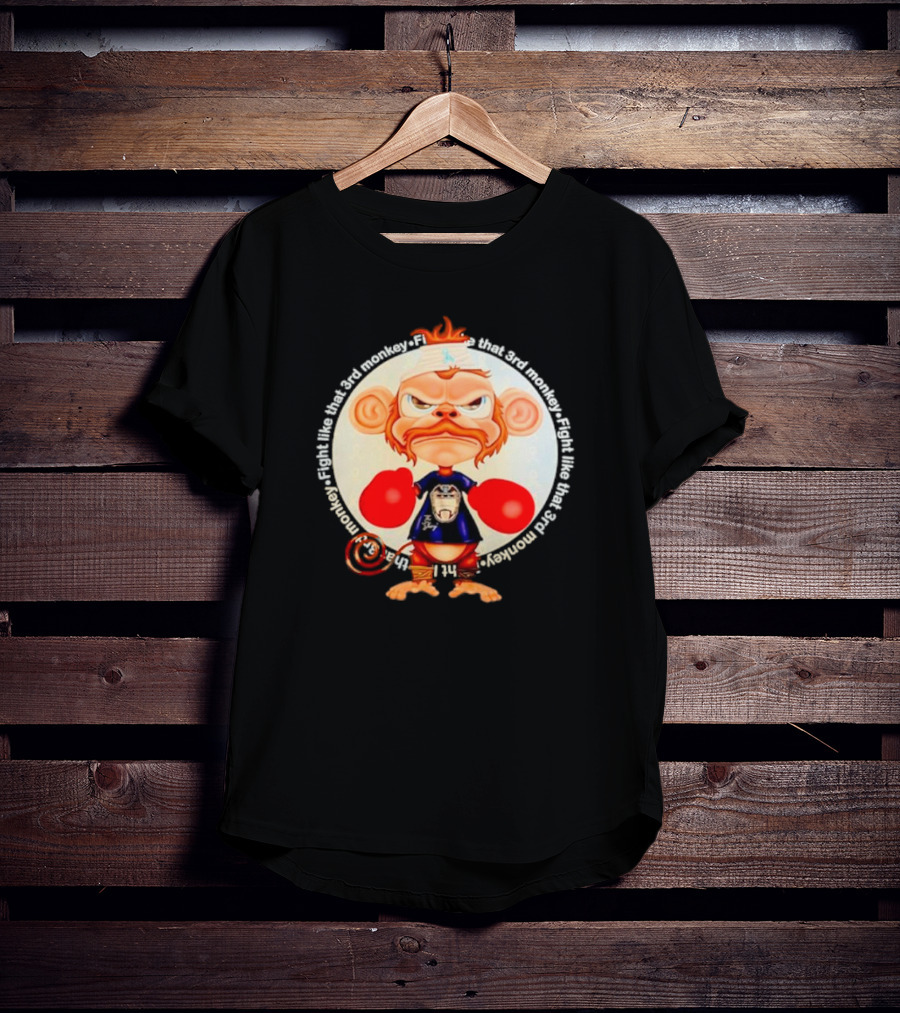 Fight Like That 3rd Monkey Angry Boxing Character With Red Gloves And Orange Hair T-Shirt