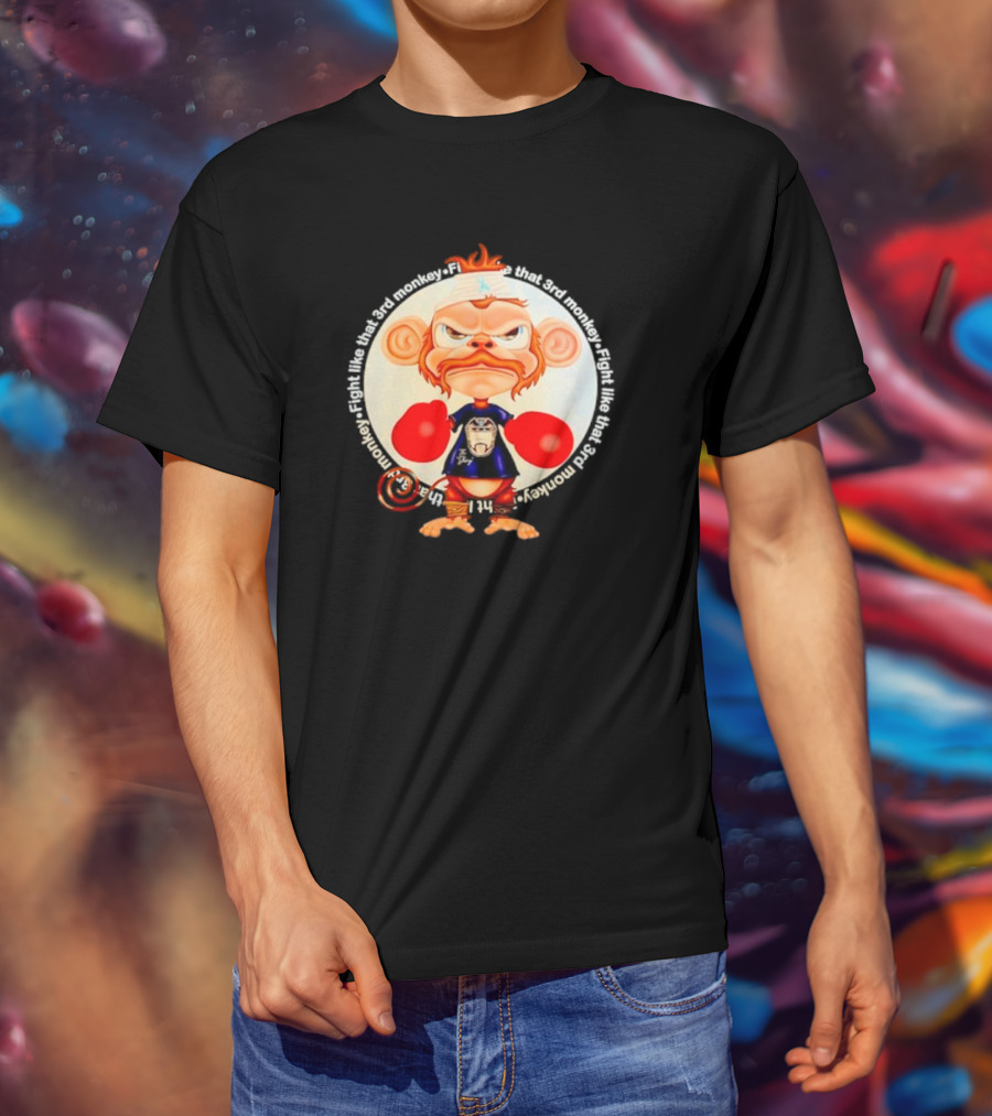 Fight Like That 3rd Monkey Angry Boxing Character With Red Gloves And Orange Hair T-Shirt