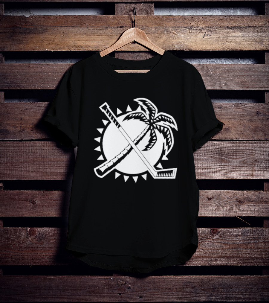 Florida Hockey Palm Tree Sunburst T-Shirt