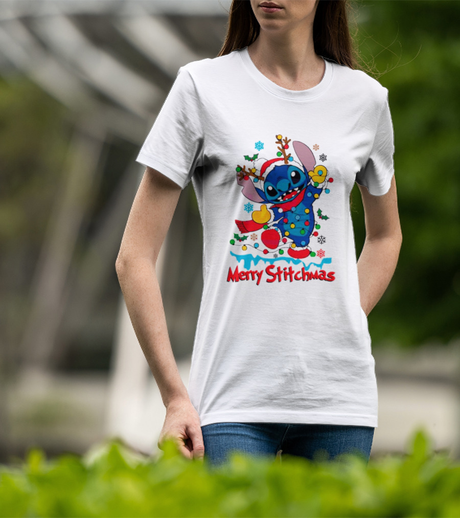 Merry Stitchmas Santa Merry Christmas Stitch T-Shirt